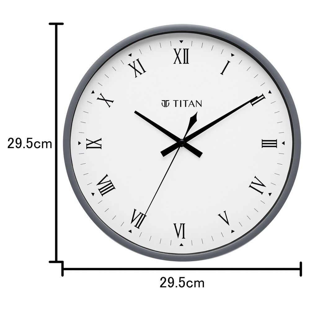 Buy Online Titan 29.5 cm White Wall Clock Silent Sweep Technology