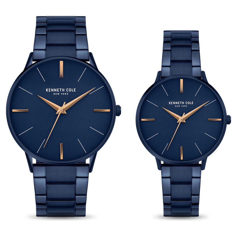 Kenneth Cole Quartz Analog Blue Dial Blue Stainless Steel Strap Watch For Couple