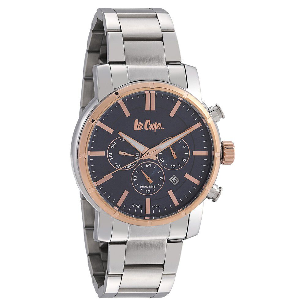Buy Online Lee Cooper Quartz Multifunction Blue Dial Metal Strap