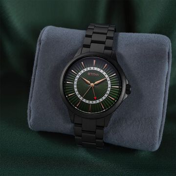 Titan Karishma Quartz Analog with Date Green Dial Stainless Steel Strap Watch For Men