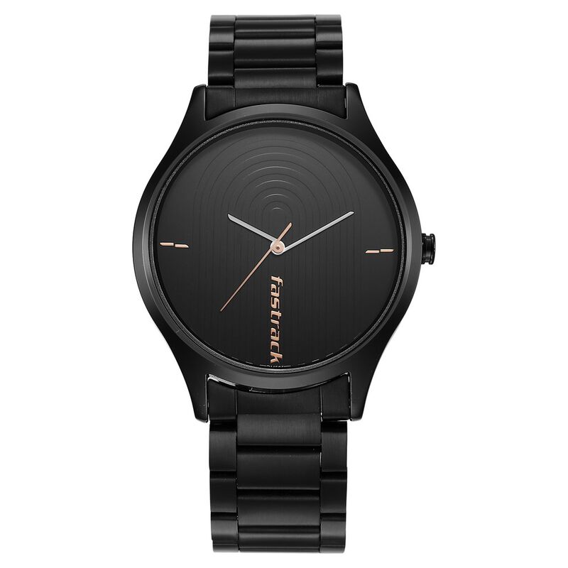Fastrack Style Up Quartz Analog Black Dial Stainless Steel Strap Watch for Guys - image number 2