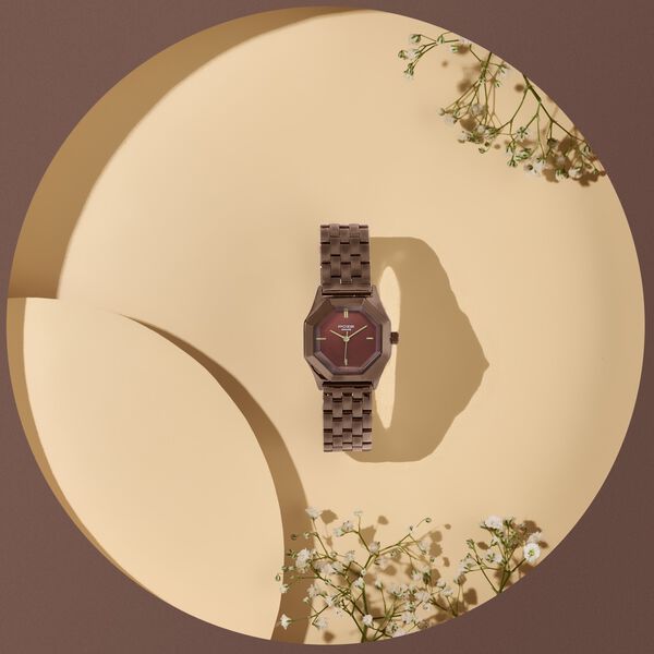 Poze By Sonata Quartz Analog Brown Dial Brown Metal Strap Watch For Women - image number 0