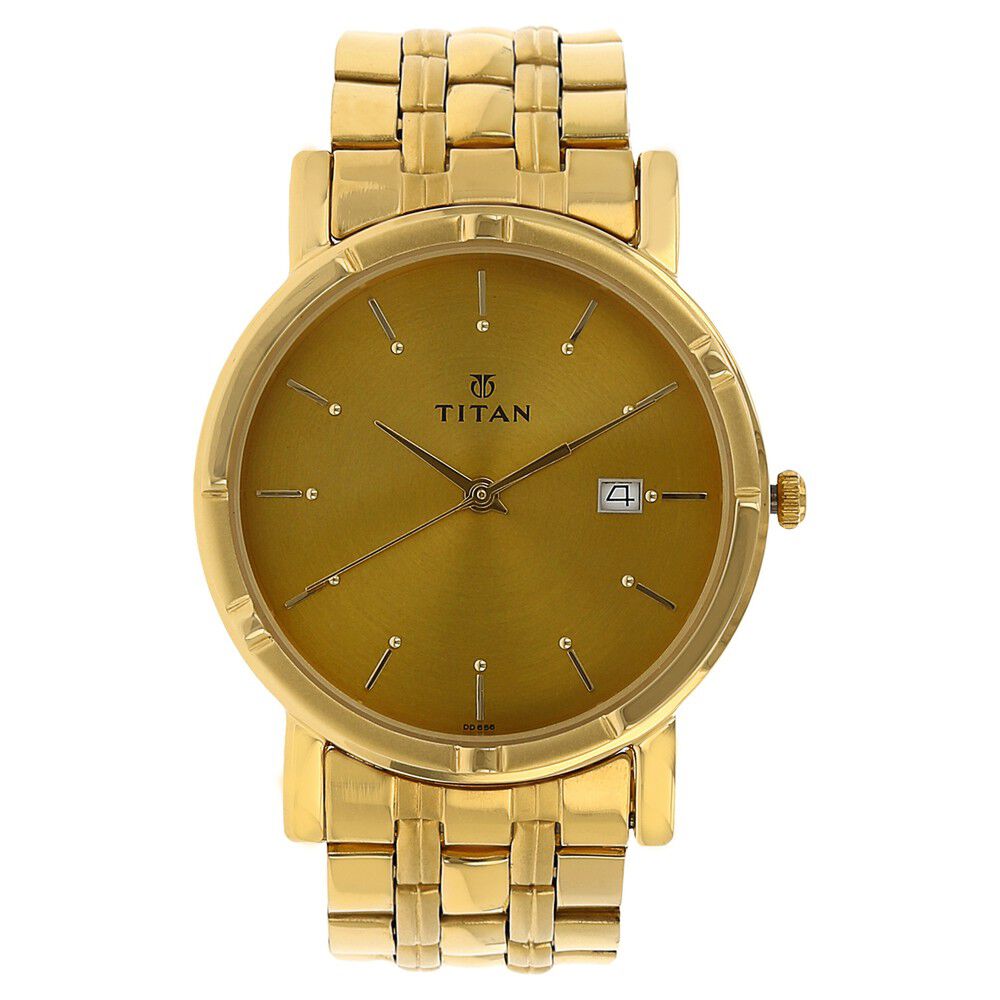 Titan champagne hotsell dial analog watch