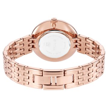 Titan Purple Unending Beauty Rose Gold Dial Women Watch With Stainless Steel Strap