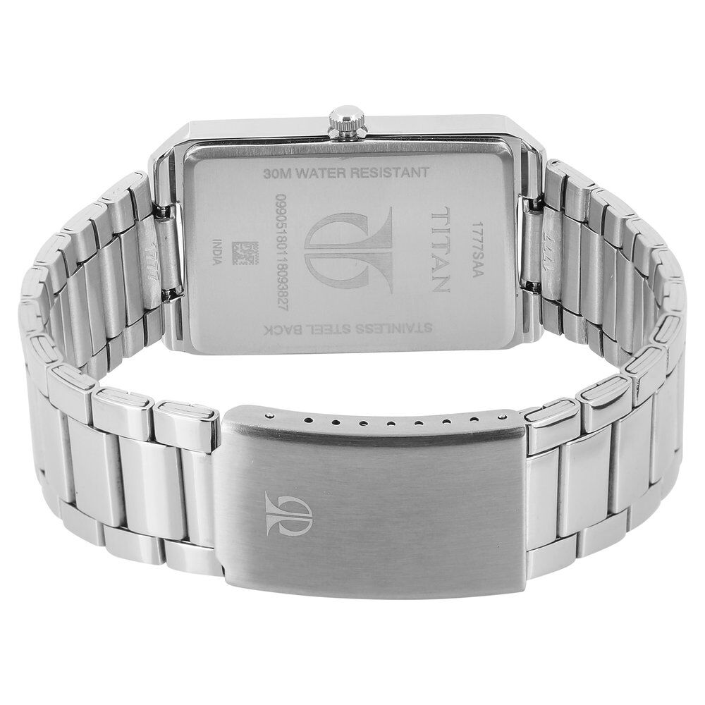 Buy Online Titan Blue Dial Analog with Date Stainless Steel Strap watch for Men 1777sm02 Titan