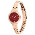 Tommy Hilfiger Quartz Analog Red Dial Golden Stainless Steel Strap Watch For Women - image number 1
