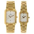 Titan Quartz Analog with Date White Dial Stainless Steel Strap Watch for Couple - image number 0