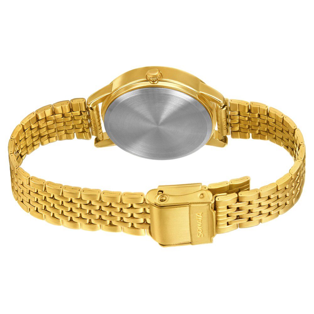 Sonata watch in golden colour store
