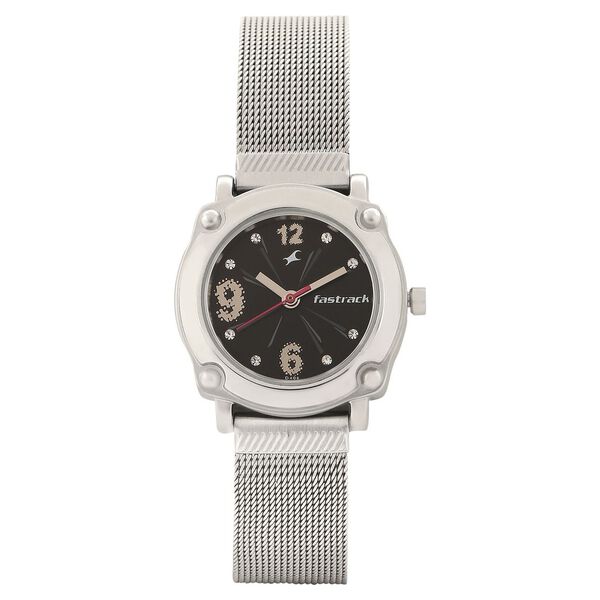Fastrack Quartz Analog Black Dial Metal Strap Watch for Girls - image number 0