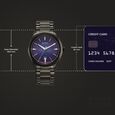 Titan Stellar Starlight Analog with Concealed Automatic and Violet Dial Dark Gun Stainless Steel Strap Watch for Men - image number 3
