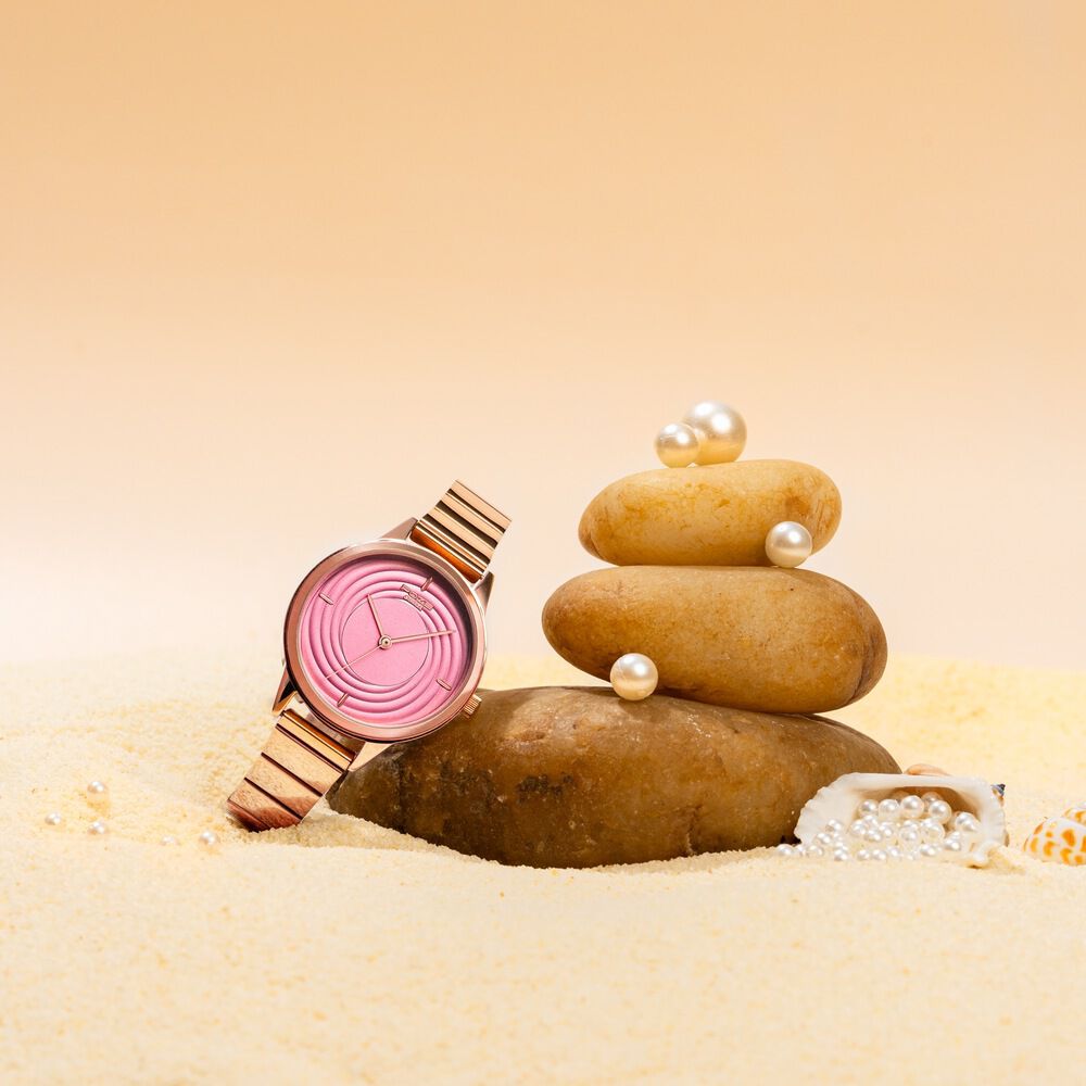 Sonata Poze Quartz Analog Pink Dial Stainless Steel Strap Watch For Women-image-20
