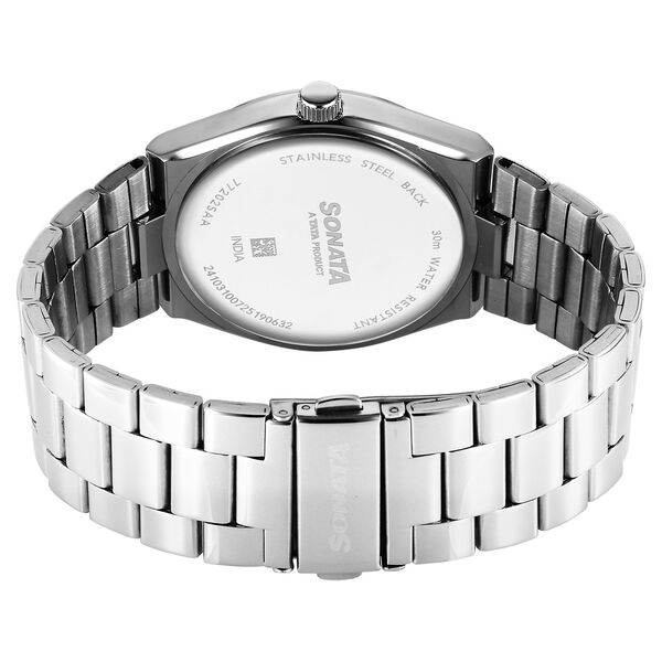 Sonata Festive Quartz Analog Silver Dial Metal Strap Watch For Men - image number 4
