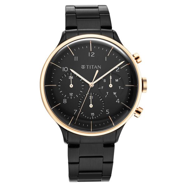 Titan Urban Magic Black Dial Analog Stainless Steel Strap watch for Men - image number 1