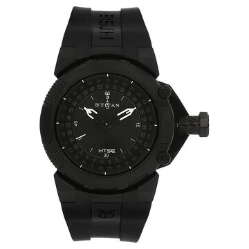 Titan Quartz Analog Solar Black Dial Plastic Strap Watch for Men