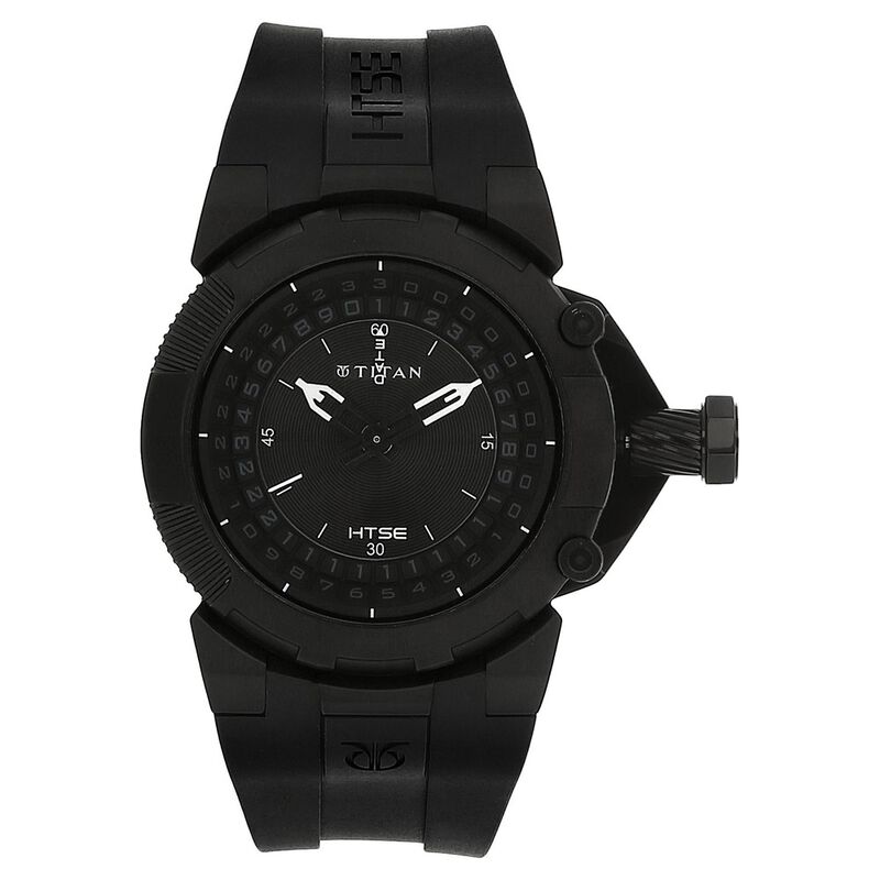 Titan Quartz Analog Solar Black Dial Plastic Strap Watch for Men - image number 0