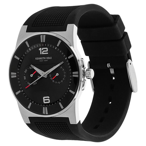 Kenneth Cole Quartz Multifunction Black Dial Silicone Strap Watch for Men - image number 1