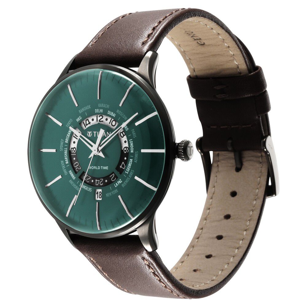 Titan date and time clearance watch