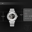Titan Yin Yang Skeletal Automatic Analog with Black Dial Silver Stainless Steel Strap Watch for Men - image number 6