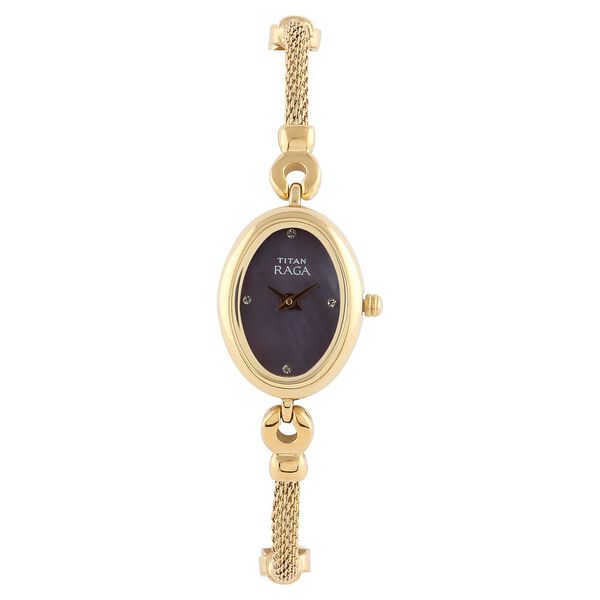 Titan Quartz Analog Mother Of Pearl Dial Metal Strap Watch for Women - image number 0