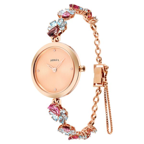 Titan Nebula Jewels 18k Rose Gold Analog with Diamonds studded Indices Watch for Women - image number 2