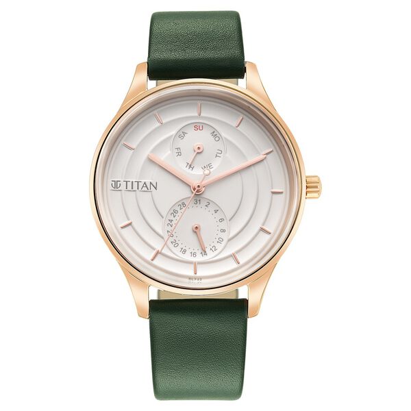 Titan Neo Workdays Silver Dial Quartz Multifunction Leather Strap watch for Women - image number 1