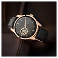 Titan Automatic Open Heart Black Dial Black Leather Strap Watch for Men - image number 0
