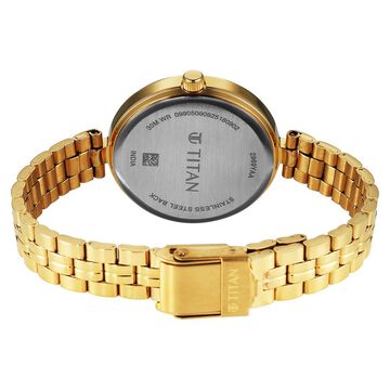 Titan Titan Karishma Quartz Analog Pink Dial Golden Stainless Steel Strap Watch For Women