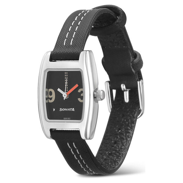 Sonata Quartz Analog Black Dial Strap Watch for Women - image number 1