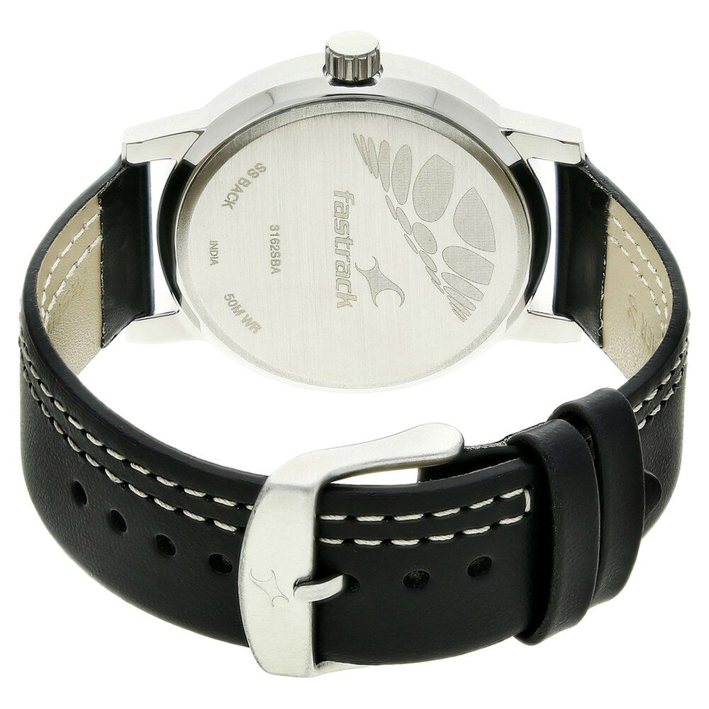 Buy Online Fastrack Bare Basics Quartz Analog Green Dial Leather Strap Watch for Guys nk3162sl01 Titan