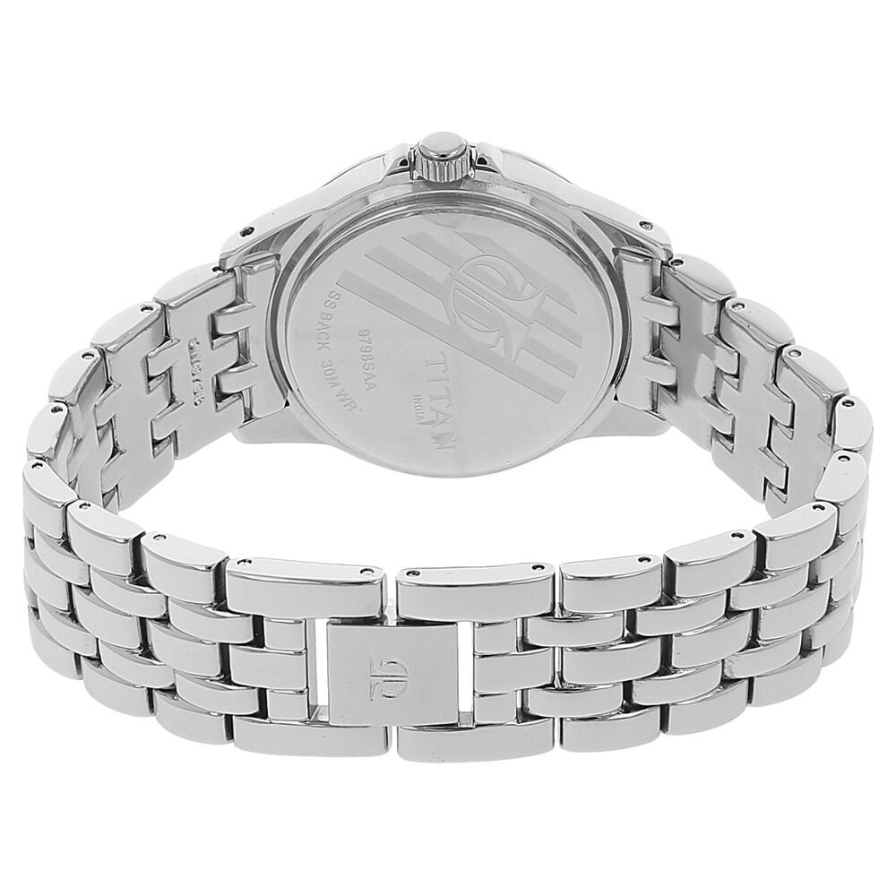 Buy Online Titan Quartz Analog White Dial Metal Strap Watch for