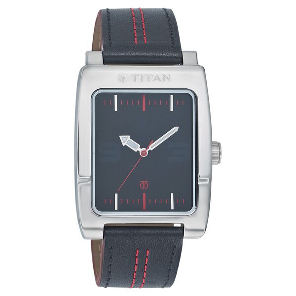 Titan Quartz Analog Black Dial Leather Strap Watch for Men - image number 0