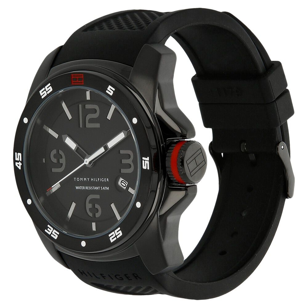 Buy Online Tommy Hilfiger Quartz Analog Black Dial Plastic Strap