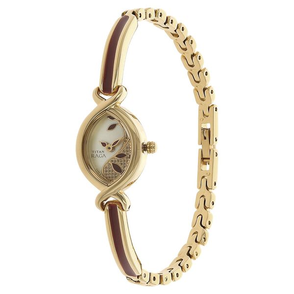 Titan Quartz Analog Champagne Dial Metal Strap Watch for Women - image number 1