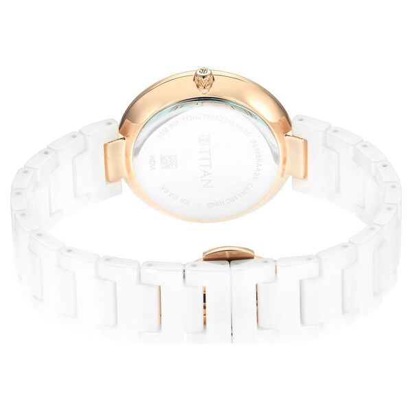 Titan Purple Ceramics White Dial Analog Ceramic Strap watch for Women - image number 4