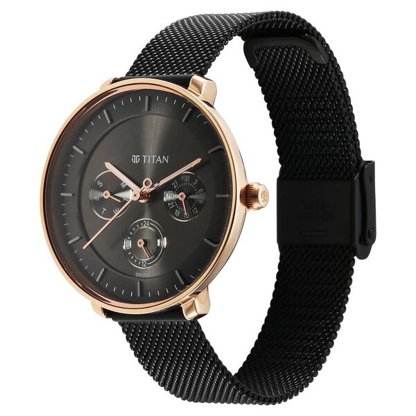 Titan Noir Anthracite Dial Women Watch With Stainless Steel Strap - image number 2