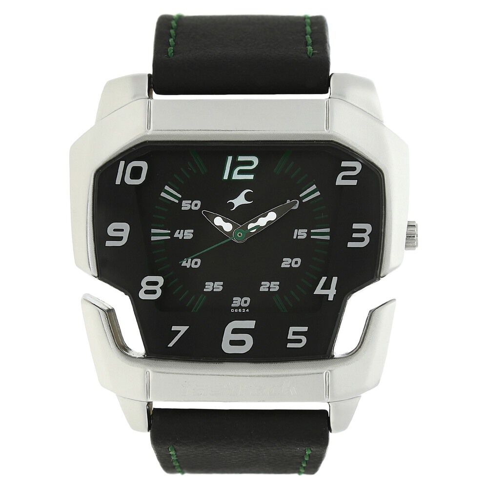 Fastrack Quartz Analog Grey Dial Leather Strap Watch for Guys