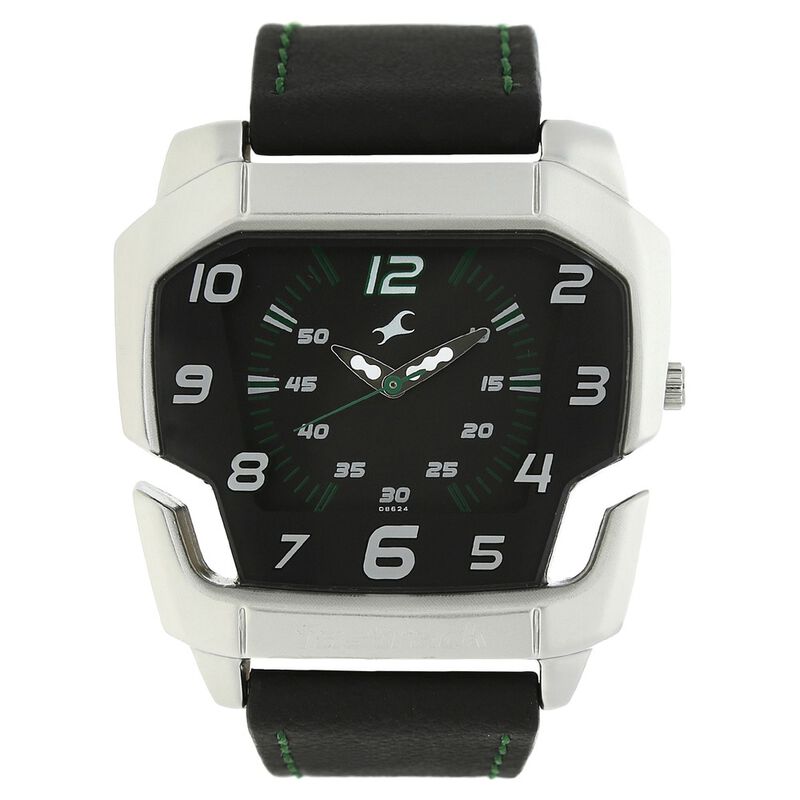 Fastrack Quartz Analog Grey Dial Leather Strap Watch for Guys