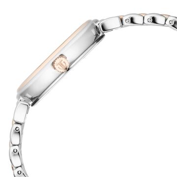 Titan Aura Quartz Analog Silver Dial With Two Toned Stainless Steel Strap Watch For Women