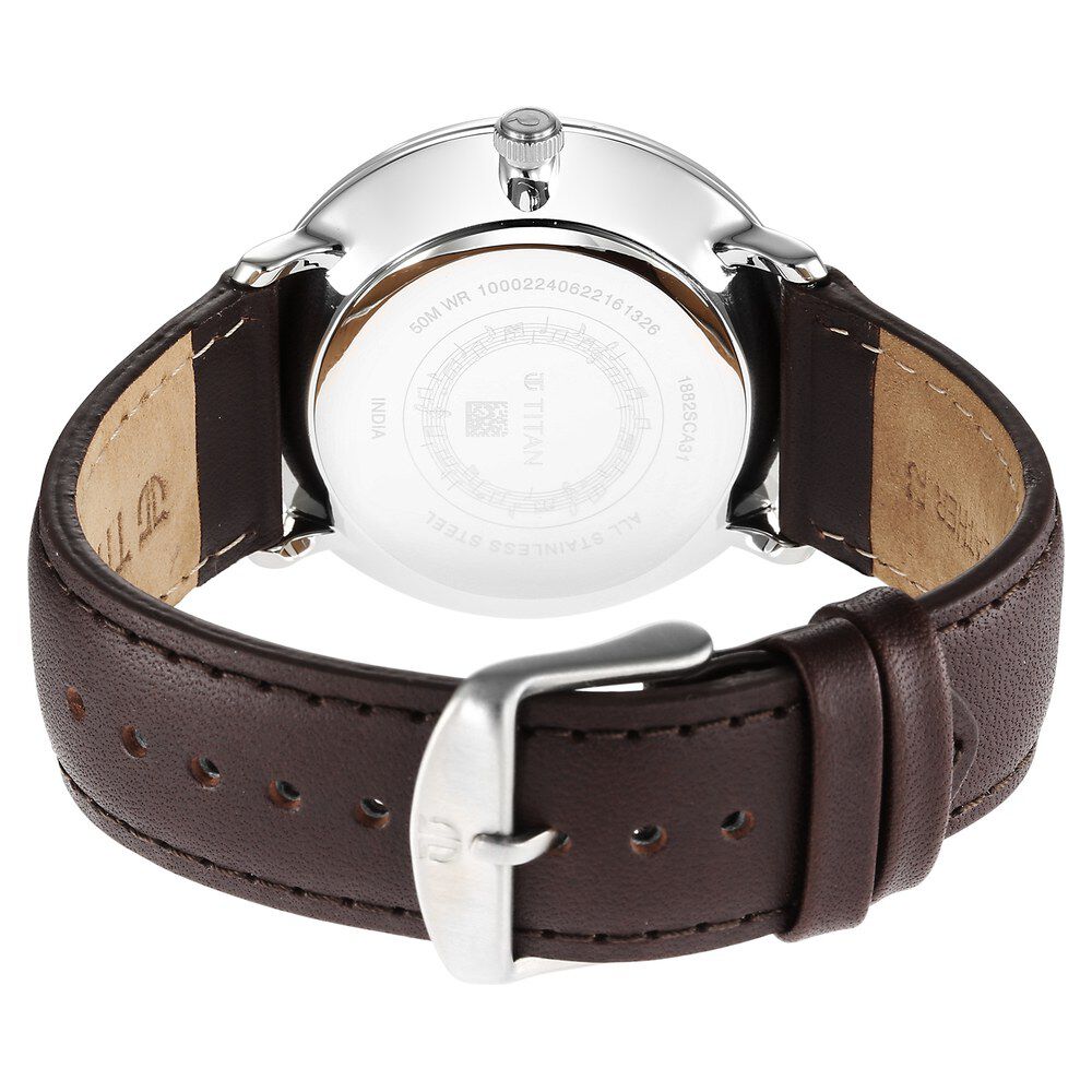 凛 Buy Online Titan Quartet Black Dial Quartz Multifunction Leather