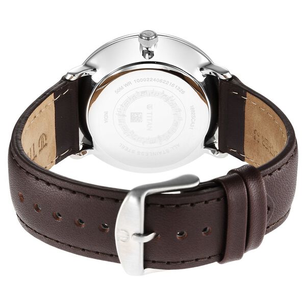 Titan Quartet Black Dial Quartz Multifunction Leather Strap watch for Men - image number 4