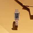 Sonata Poze Quartz Analog Black Mother Of Pearl Dial Rose Gold Colour Stainless Steel Strap Watch For Women - image number 0