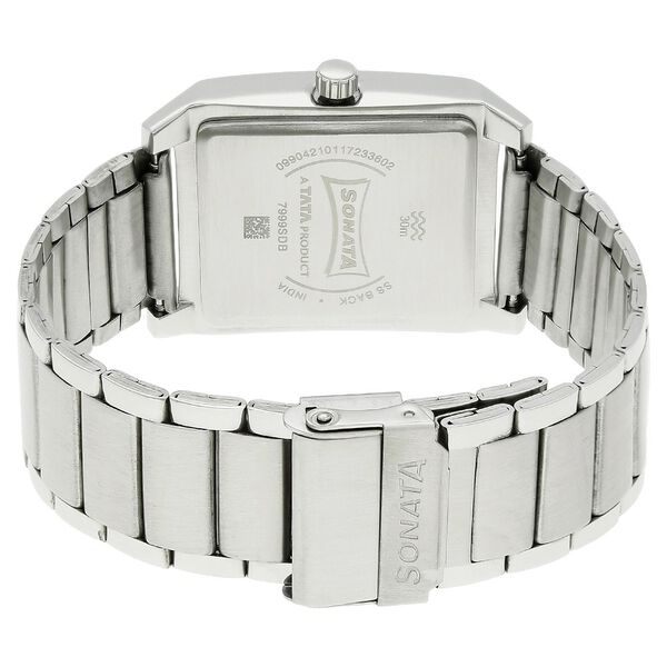 Sonata Quartz Analog White Dial Metal Strap Watch for Men - image number 3