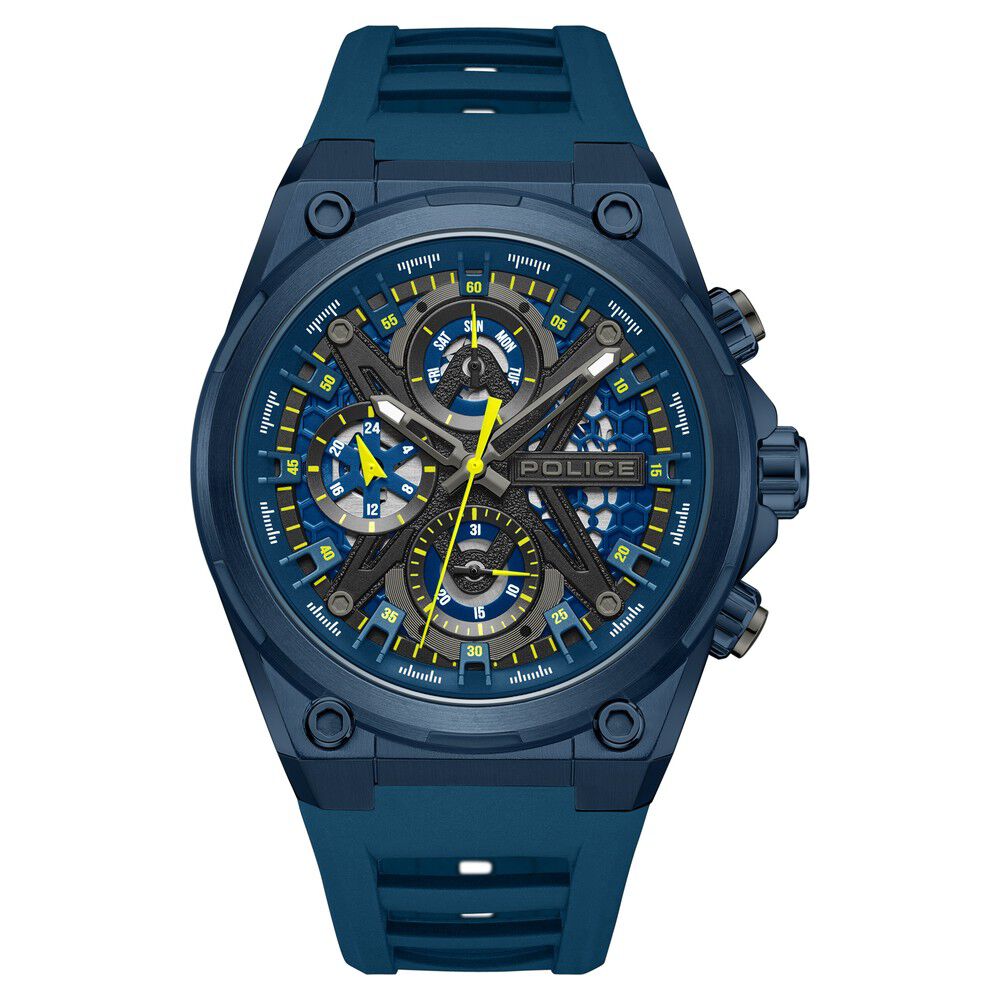 Police Men's Sonic KL Rahul Edition Multifunction Watch with BlueÂ Silicone Strap-picture-24