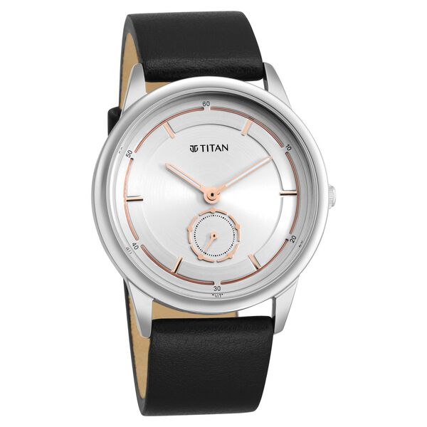Titan Solidarity Silver Dial Analog Leather Strap watch for Men - image number 0