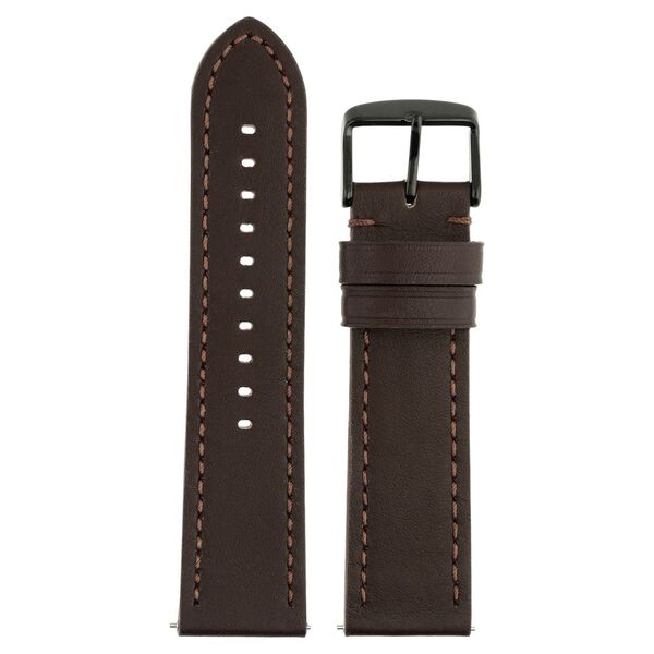 24 mm Brown Genuine Leather Strap for Men - image number 0