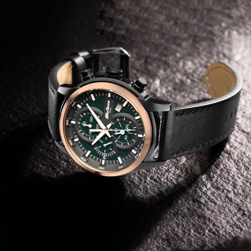 Titan Octane Silver Dial Chronograph Watch for Men