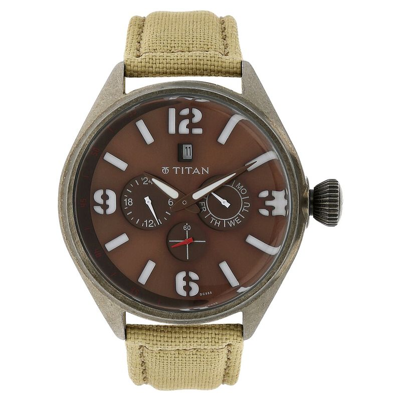 Titan Analog Brown Dial Stainless Steel Strap Watch for Men - image number 0