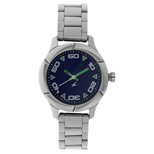 Fastrack Quartz Analog Blue Dial Stainless Steel Strap Watch for Girls - image number 0