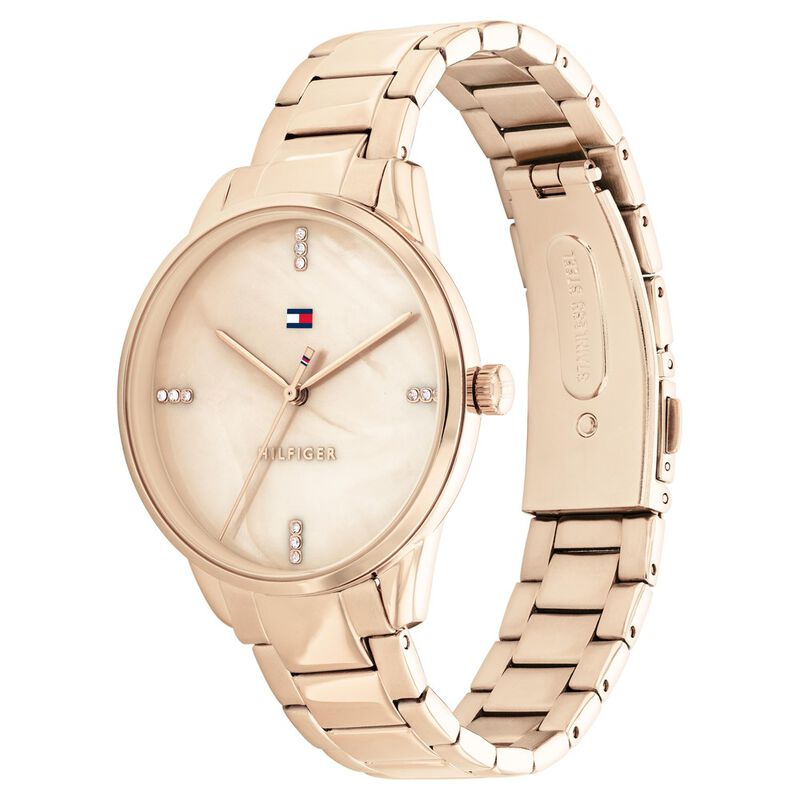 Tommy Hilfiger Quartz Analog Golden Dial Stainless Steel Strap Watch for Women - image number 1