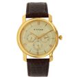 Titan Quartz Multifunction Silver Dial Leather Strap Watch for Men